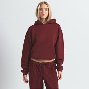 SKIMS NWT Cotton Fleece Hoodie - Merlot
